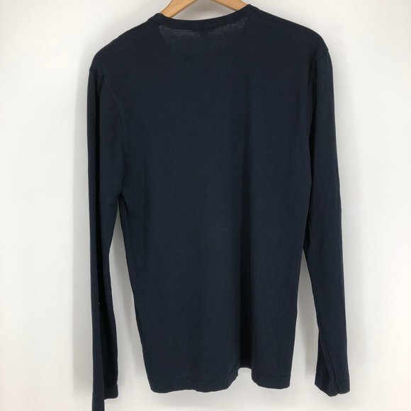 BNWT James Perse Men's Black/Navy Long Sleeve Crew Neck Graphic T-shirt 1 (=S) - Picture 2 of 9